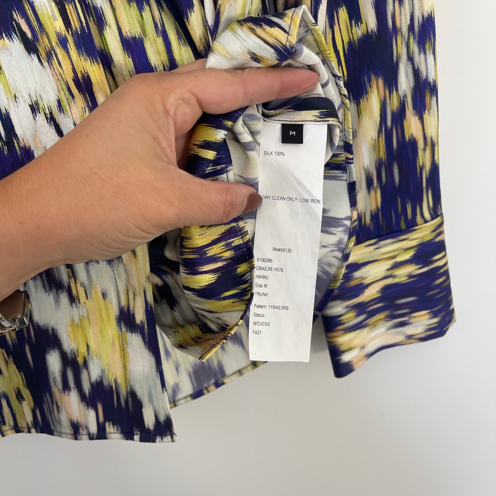 Lafayette 148 $698 New York Scottie Ink Blouse Silk Multicolor‎ Size Medium - Picture 8 of 12